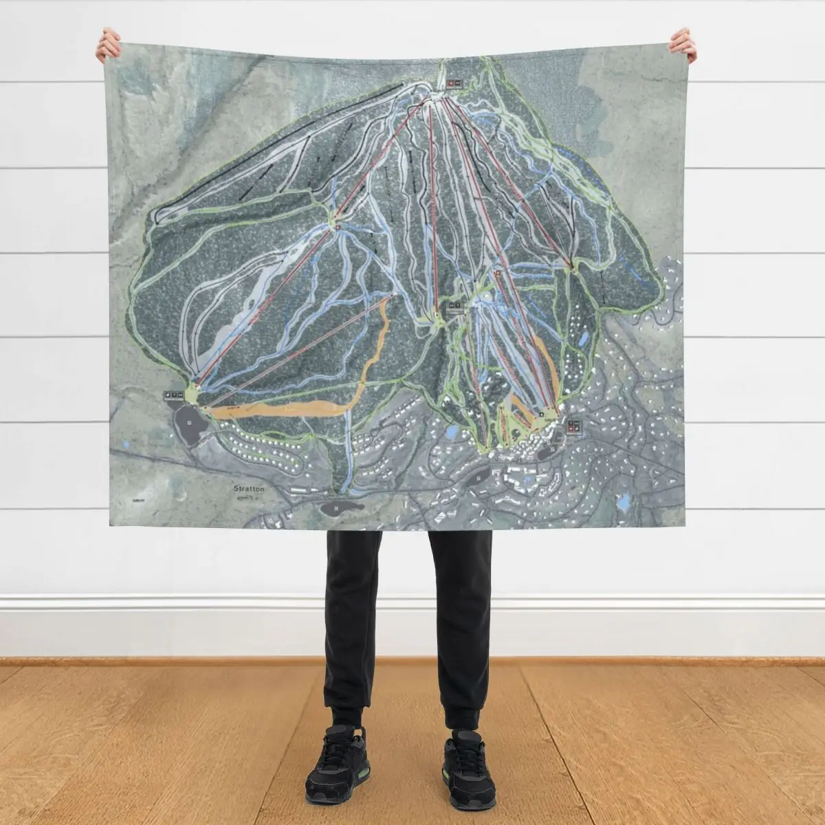 

Stratton Resort Trail Map Throw Blanket Picnic Blankets For Baby Decorative Sofa Comforter Blankets