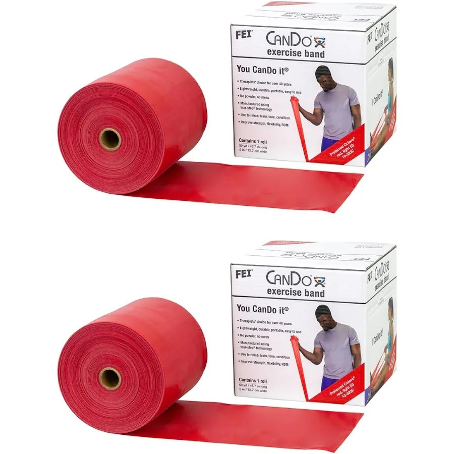 Bande d'exercice Twin-Pak rouge, 100 yards, pour l'entraînement de résistance, matériau élastique Durable, outil d'entraînement haute Performance