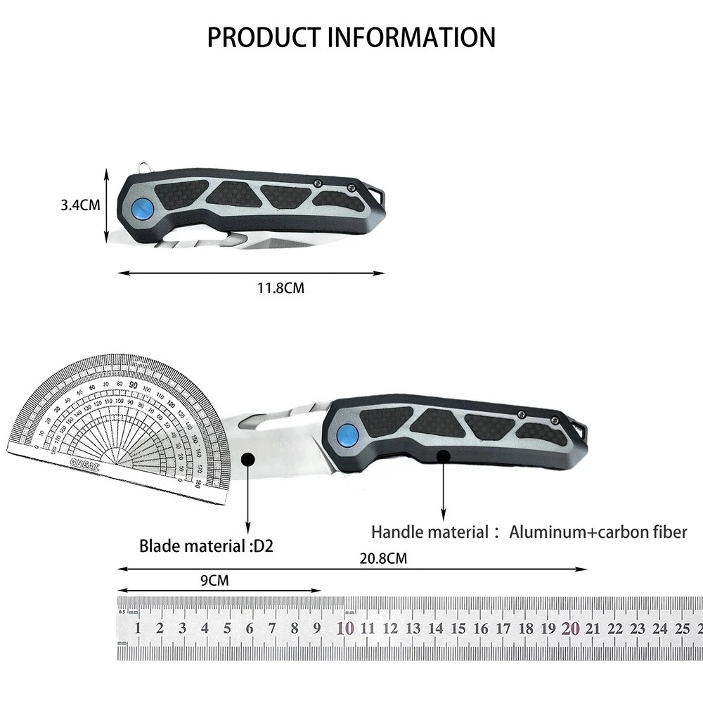 2025 جديد الدفاع عن النفس سليم Pocke سكين للفرد D2 شفرة في الهواء الطلق أدوات تكتيكية لحفظ الحياة السكاكين التخييم الصيد EDC Multitool