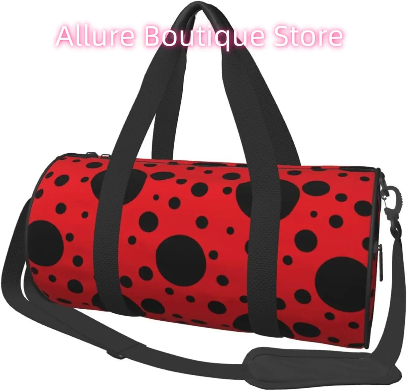 

Red Black Polka Dot Ladybug Funny Cute Foldable Duffle for Women - Workout Bag for Gym Men - Boy Gym - Girls Small Weekender Duf