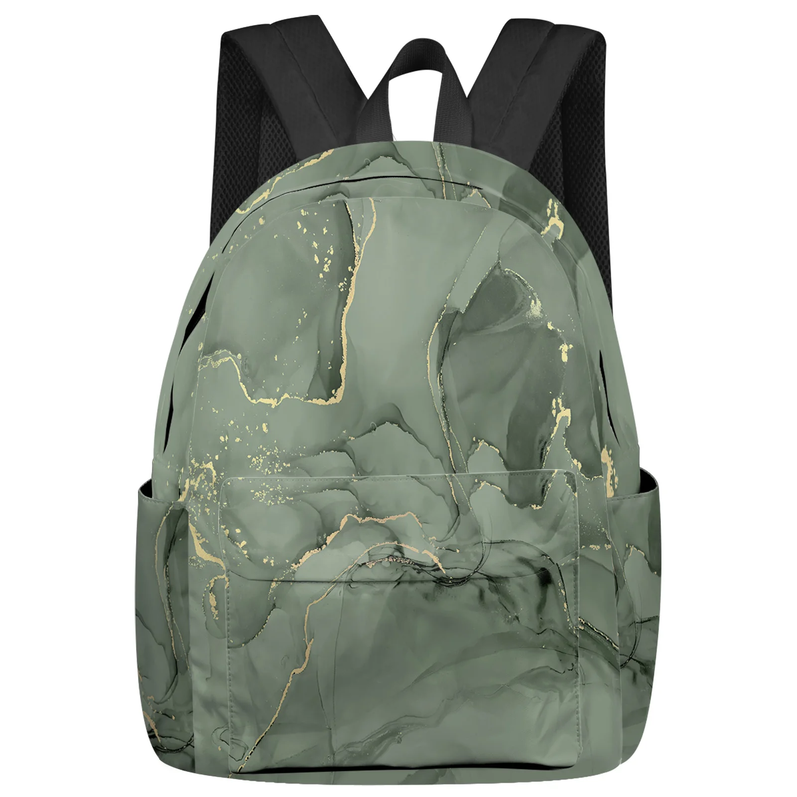 

Grass Green Marble Backpack School Bags for Teenagers Girls Students Laptop Bag Women's Casual Travel Backpack