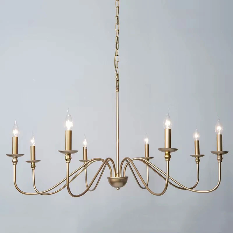 Modern Minimalist 8 Heads American Style European Style Living Room Kitchen Dining Room Bedroom Candle Light Iron Chandelier