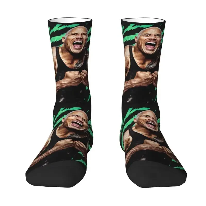 Harajuku The Rock Face Dwayne Socks Men Male Women Warm Breathable 3D Printed American Actor Johnson Sports Football Socks