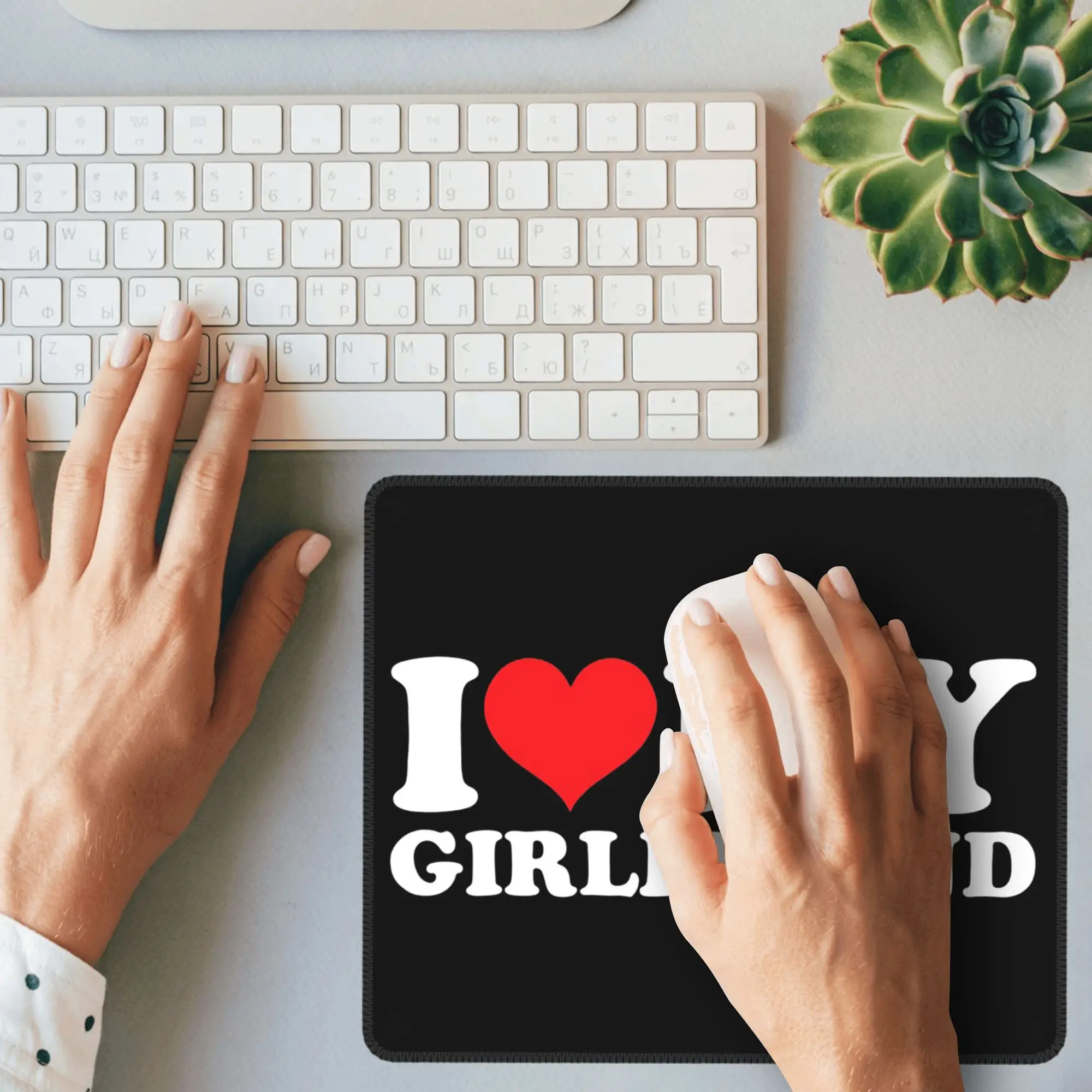 I Love My Girlfriend Mauspad, Computer-Tastatur, Mauspad, Gamer, PC, Laptop, Schreibtischunterlage, Bürozubehör, Tischsets