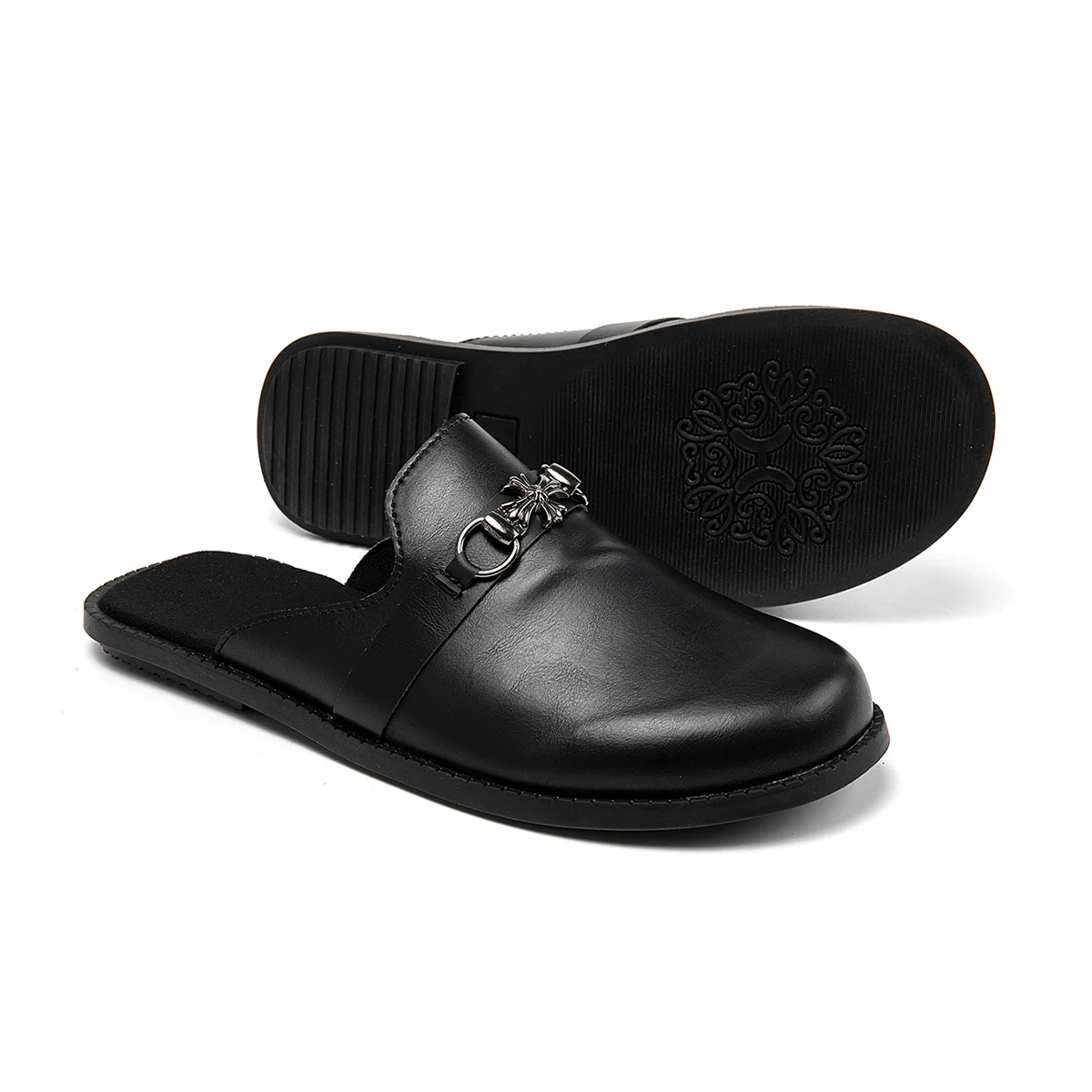 Men's fashion breathable Doudou casual pedal leather shoes new soft and comfortable trend simple driving shoes