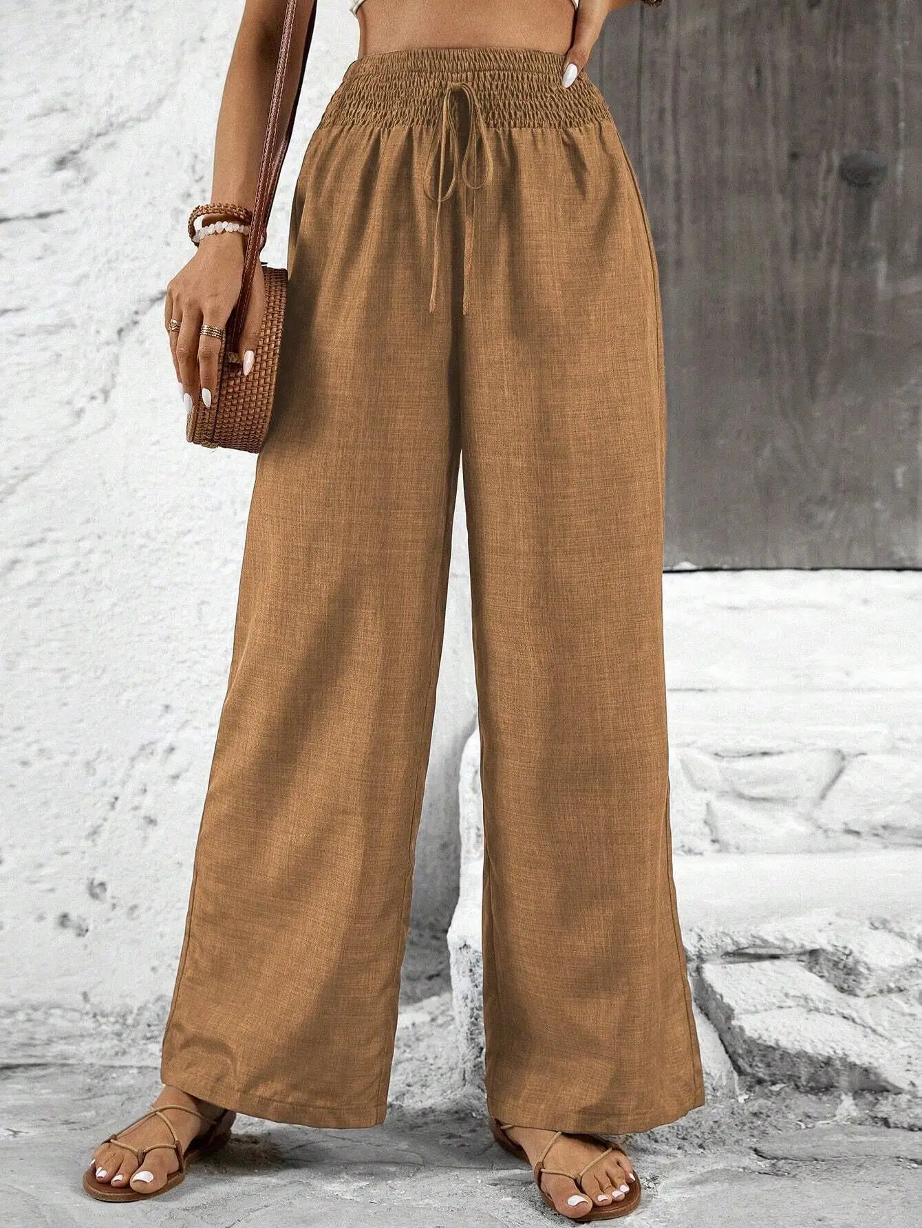 Women High Waist Straight Pants Vintage Casual Wide Leg Pants Slim Flattering Loose Trousers Minimalist Office Long Pants