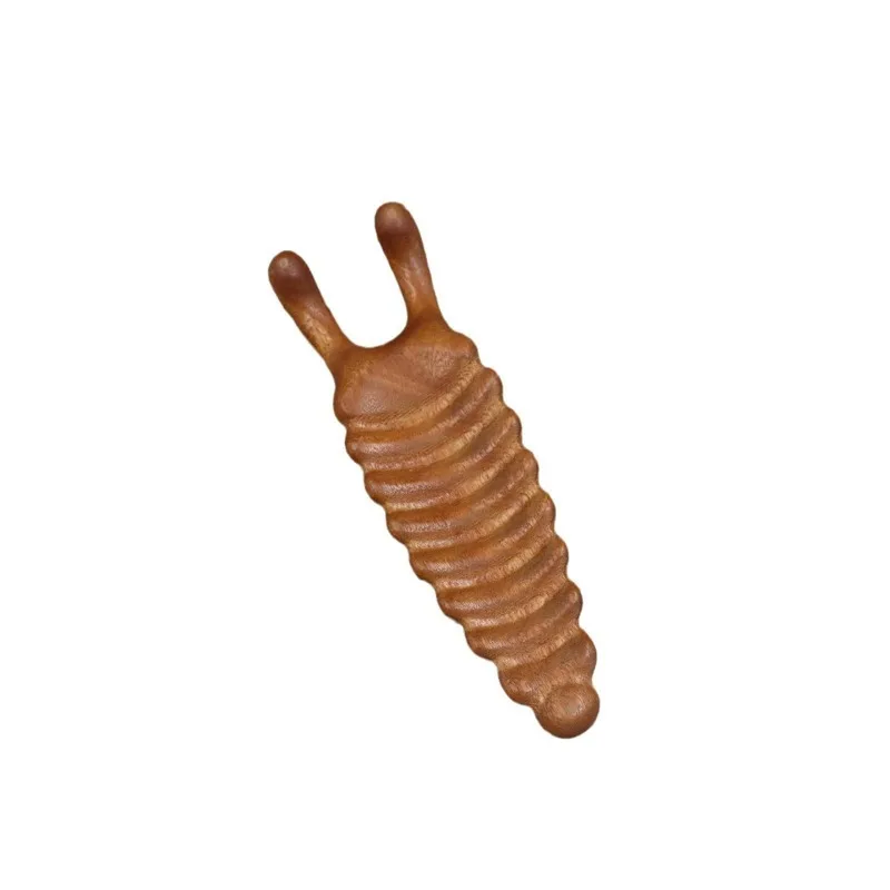 

Sandalwood Caterpillar Massager Gua Sha Nose Scraper Facial Eye Pressure Head Meridian Comb Massage Tool 100g Natural Wood
