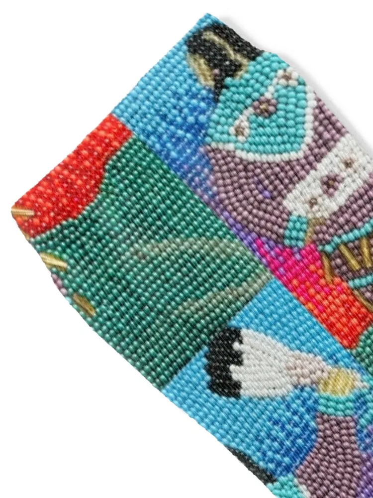 Beaded Jingle Dress Dancer Socks floor sheer Christmas New year's Men's Socks Women's