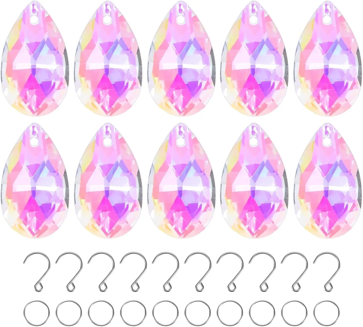 25PC Chandelier Pendant Crystals Hanging Prisms for DIY Home Garden Window Decorations