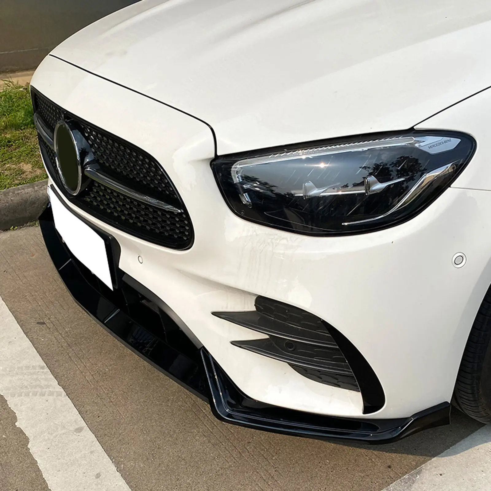

Front Bumper Splitter Lip Diffuser Spoiler Guard For Benz E-Class W213 E260 E300 AMG 2021-2023