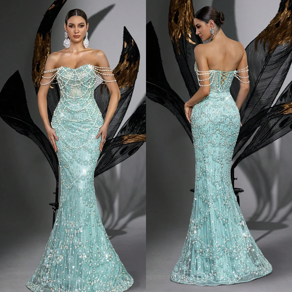 

Элегантные вечерние платья с кристаллами русалки и открытой спиной, без бретелек, без рукавов, платья для выпускного вечера, вечерние платья по индивидуальному заказу فساتين سهرة