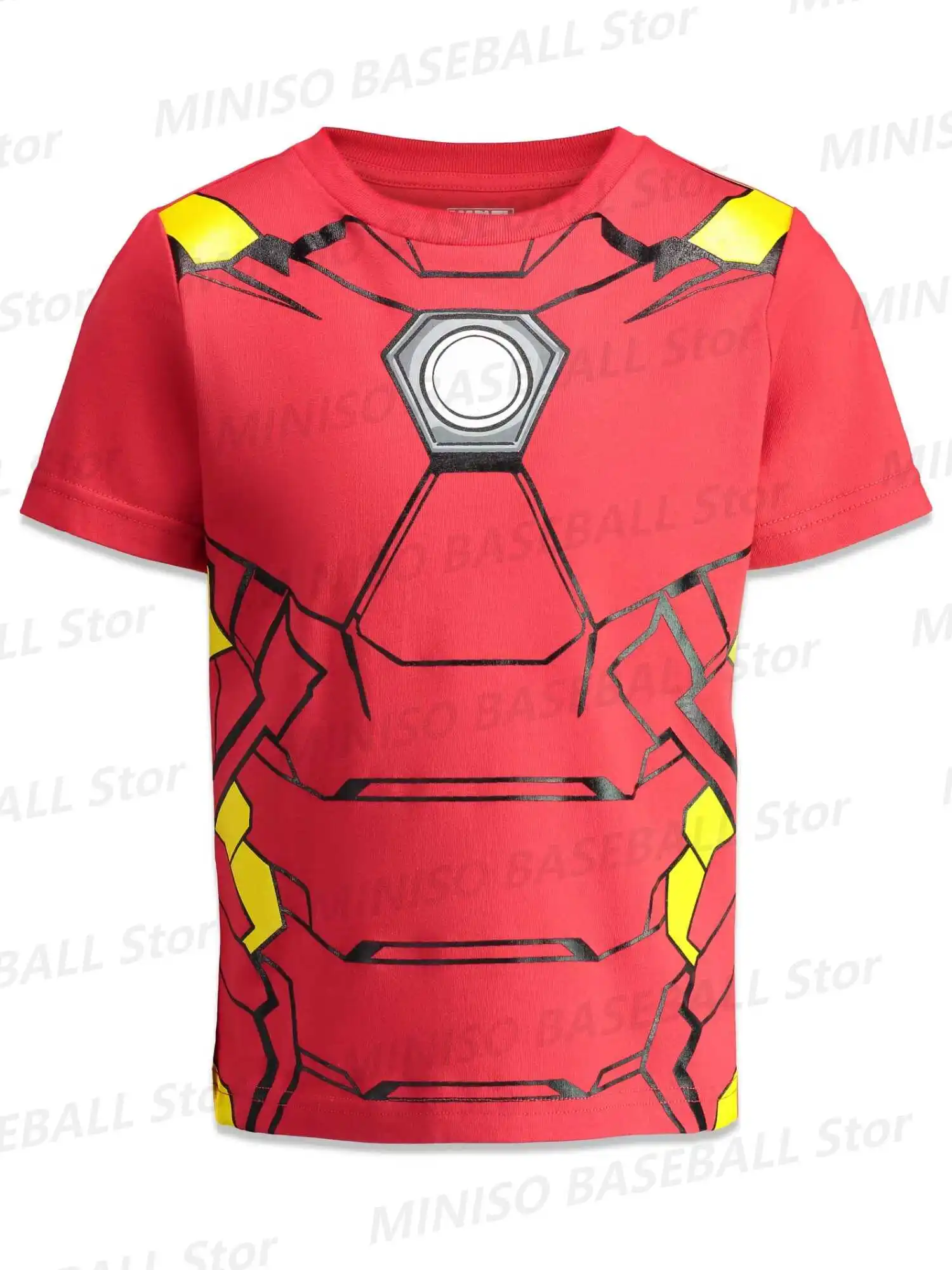 New Summer Marvel Boy Avengers Spider-Man Captain America Mechanical Cosplay Sports T-Shirt KID/Adult Casual Parent-Child Wear