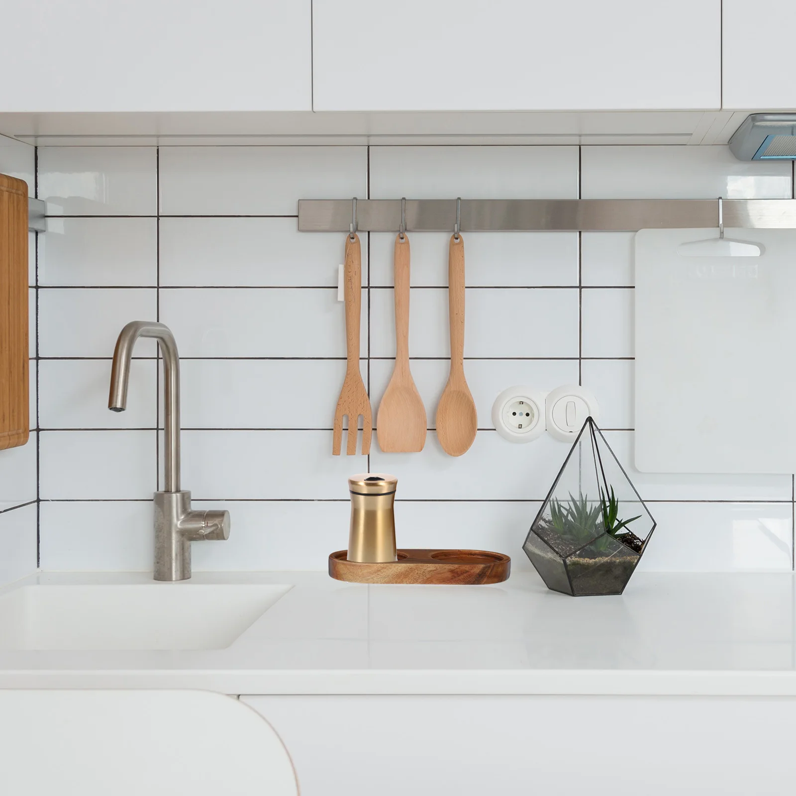 Wooden Pepper Grinder Tray Salt Pepper Holder Stable Base Pad 5 8CM Diameter Kitchen Tool Bottle Stand Coaster