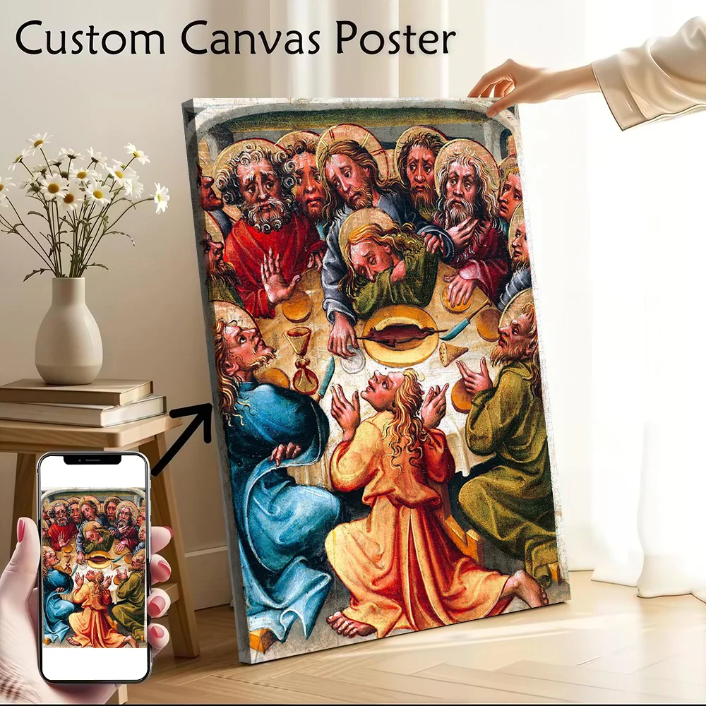 The Last Supper Painting Canvas Wall Art Poster Custom Wall Paintings Personalized Photo Printing for Decor Luxury Bedroom Mural