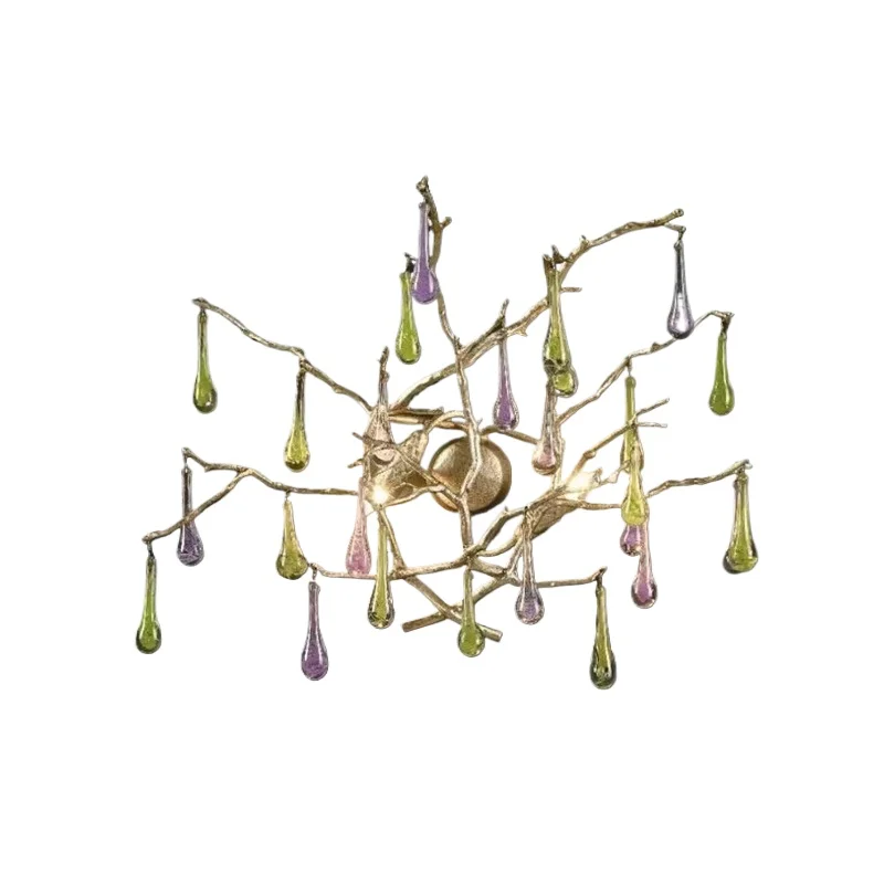 

Creative Luxury Interior Living Room Dining Room Chandelier Stairs Modern Light Emitting Diode Crystal Wall Lights