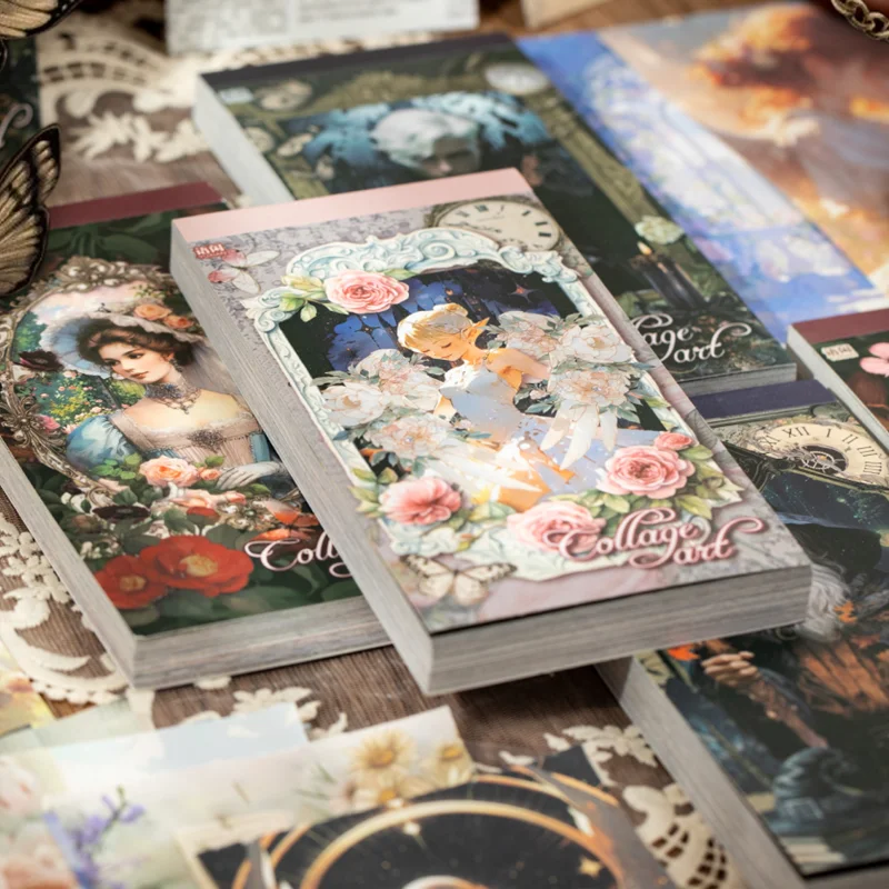 100Pcs/book Collage Art Light Material Paper Anime Style DIY Craft Background Decoration Material Paper