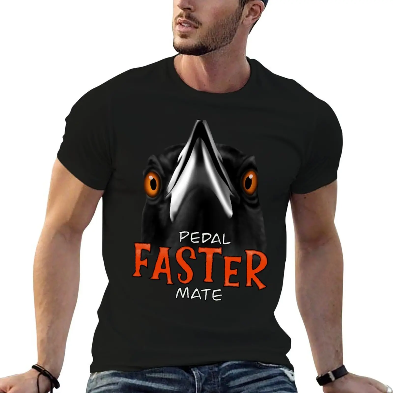 Pedal faster mate! Magpie design T-Shirt Performance Workout Short Sleeve Tee