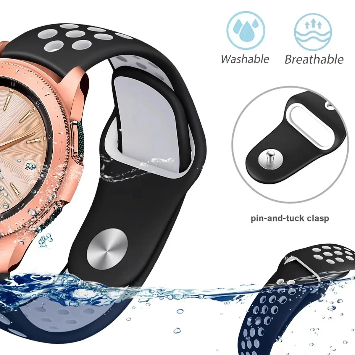 أنيق جيد التهوية لسامسونج جالاكسي 5/برو/4/كلاسيكي/نشط 2/جير s3 سبورت ، هواوي gt/2/3/برو ، 22 ، 20 وقي