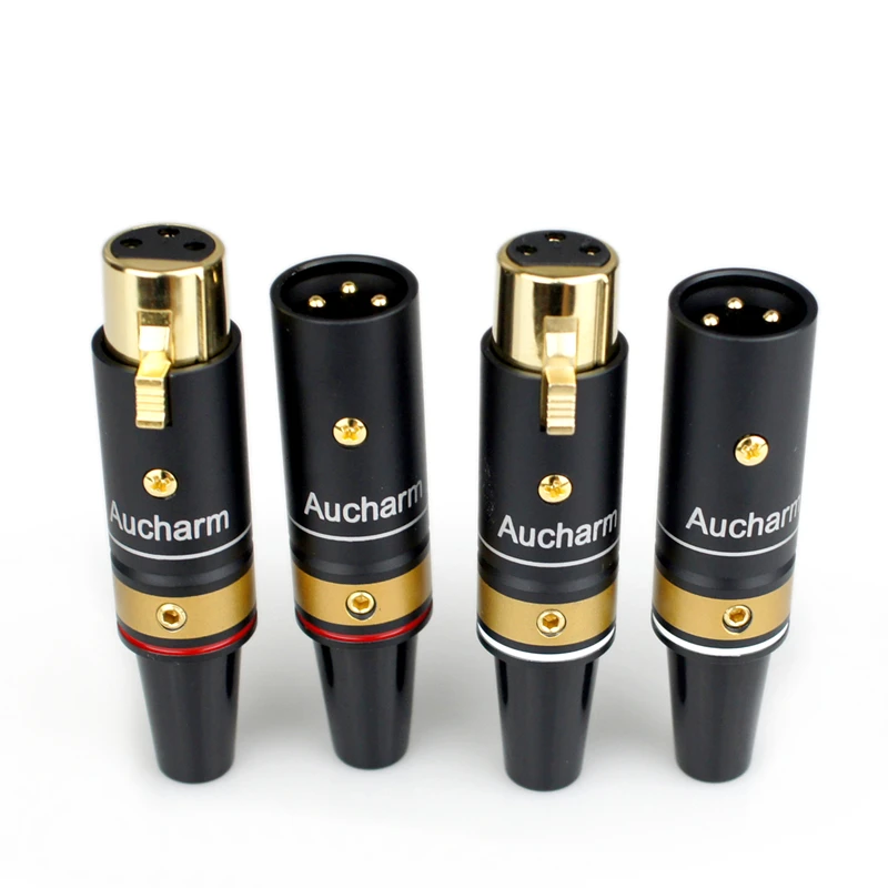 Hifi Fever Aluminum Full 3 Pin XLR Microphone Audio AV Cable Plug mic Connectors Cannon Cable Terminals Sound plug