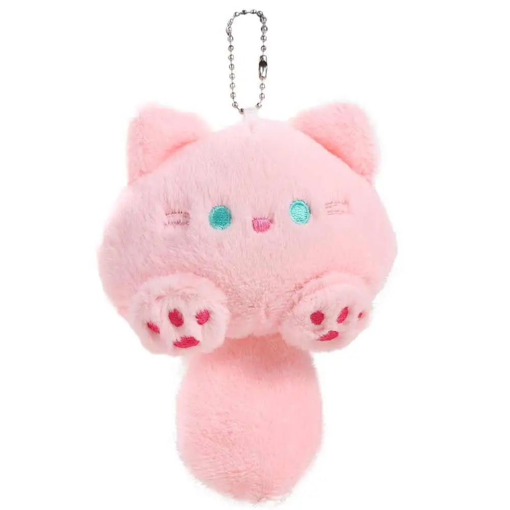 

Plush Plush Cat Keychain PP Cotton with Sound Squeak Cat Plush Keyring Car Key Ring Korean Style Plush Cat Doll Pendant