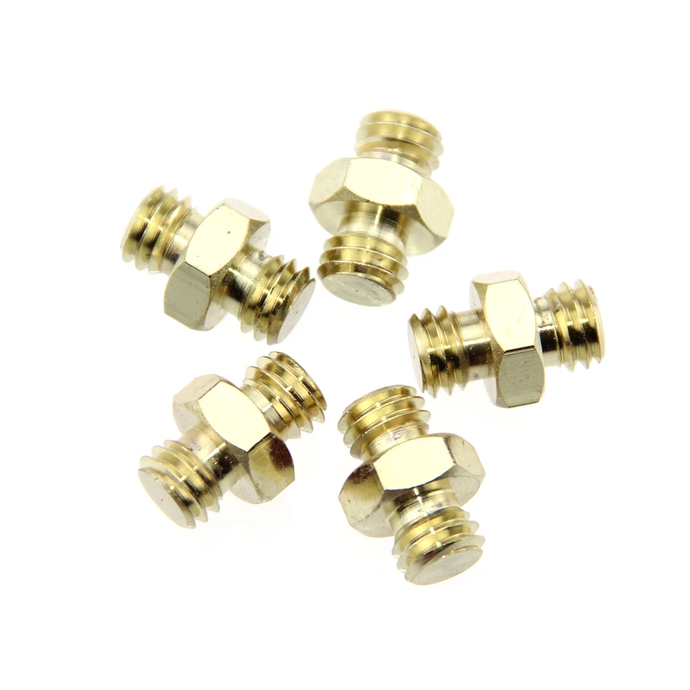 HDRIG 1-5 uds 3/8 "macho a 3/8" adaptador de tornillo roscado macho trípode convertidor de perno de doble cabeza jaula de cámara monopié luz de cabeza de bola