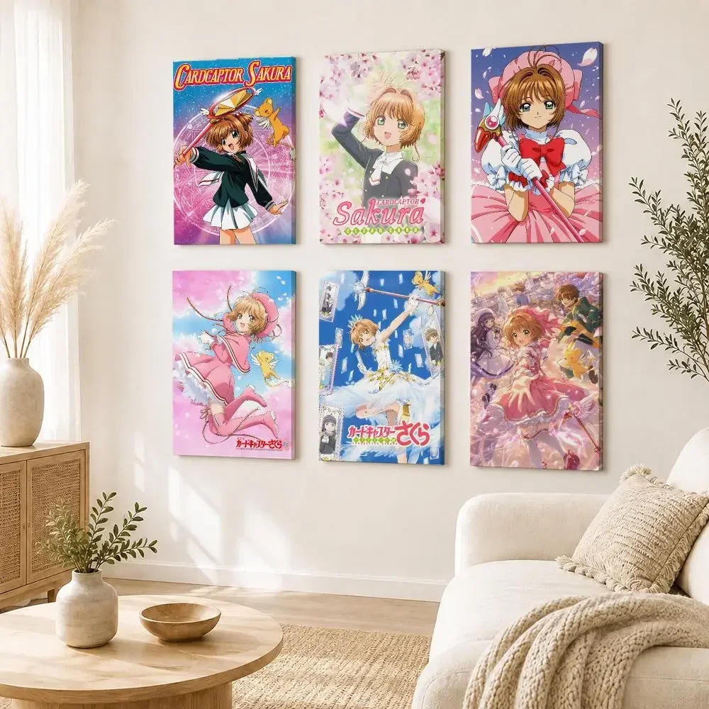 C-Cardcaptor Sakura Anime Painting Calligraphy Framed Canvas Wall Art Print | Modern Poster | Home Hallway Decor
