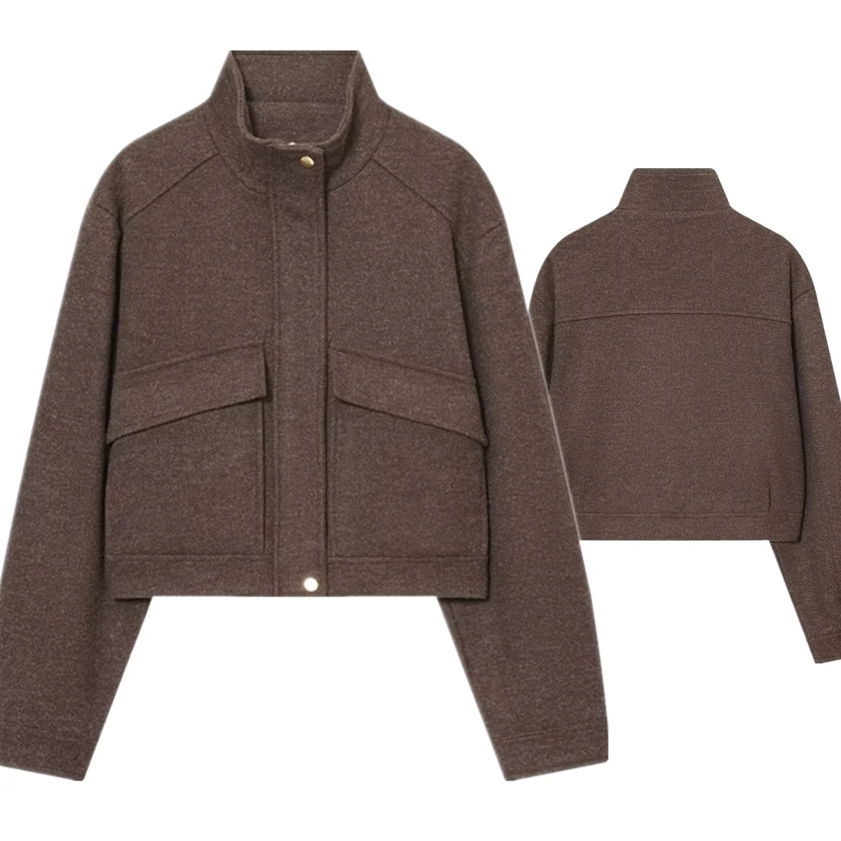 

Dave&Di 2026 винтажное модное скандинавское минималистское и элегантное коричневое шерстяное пальто, зимняя куртка, женская куртка, женская одежда, топы