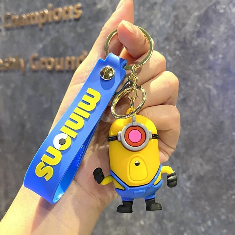 Meu Malvado Favorito Minion Kawaii Cartoon Chaveiro, Figura Animação Pingente, Pingente De Carro Criativo, Presente de Aniversário Infantil