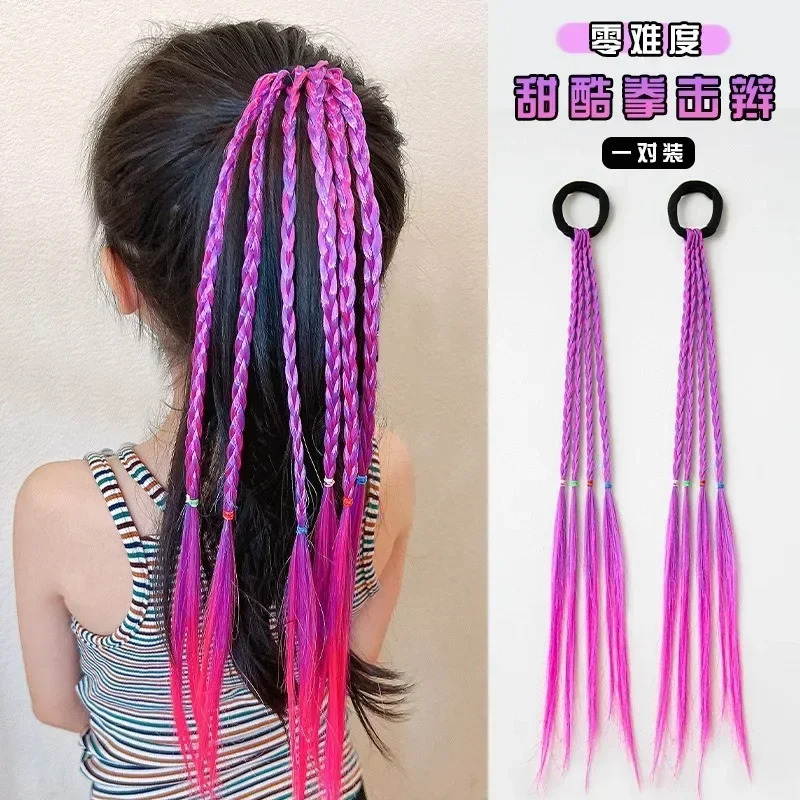 Pinza para el pelo para pelucas de colores, soporte para cola de caballo, lazos de princesa, tocado fresco trenzado para niños, adorno de fiesta, accesorios para el cabello, regalos para niñas, nuevo