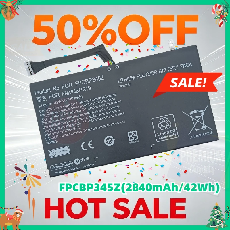 

New FMVNBP219 FPCBP345Z Laptop Battery for Fujitsu LifeBook UH552 UH572 Ultrabook FPB0280 14.8V 2840mAh Replacement Batteries