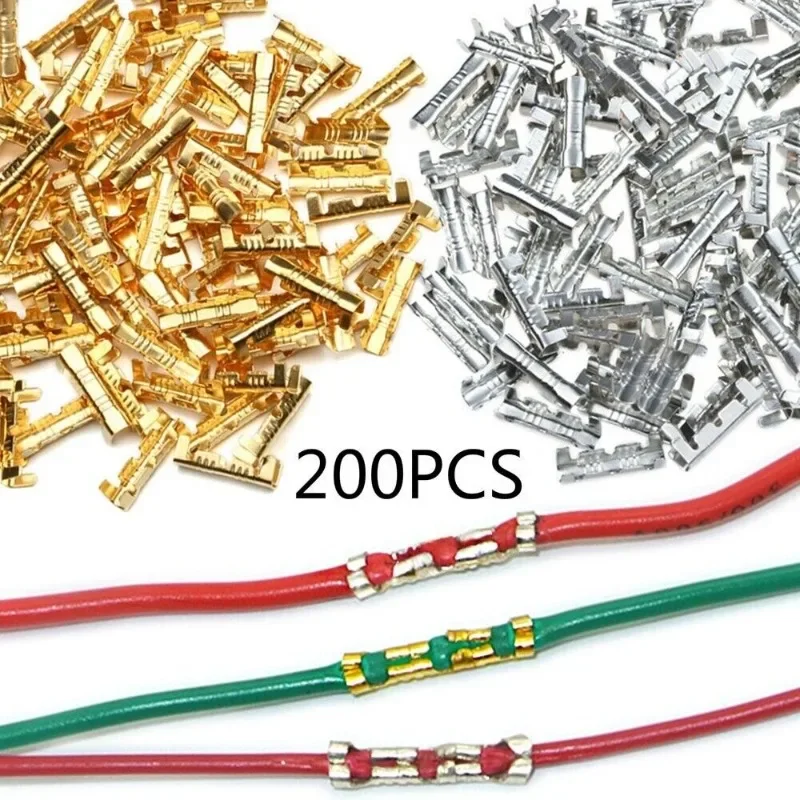 200Pcs Wire Crimp Connector Set with Pliers Tools U-shaped Copper Buckle Wiring Accessories Electrical Terminal Kit for Cable