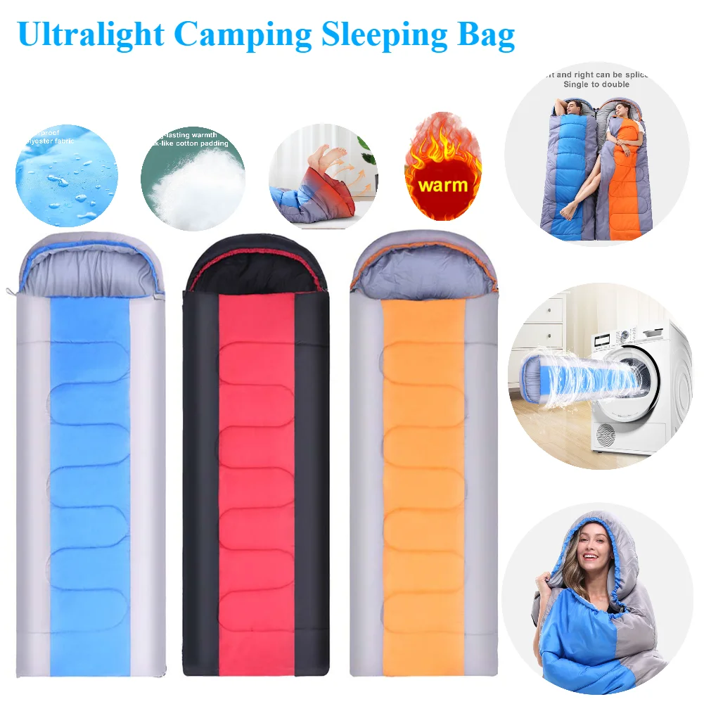 Portable Camping Sleeping Bag Adults Children Lightweight Waterproof Warm Envelope Backpacking for Outdoor Camping Travel Hiking