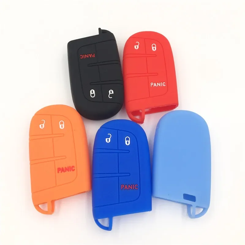 Silicone rubber car key case cover  for jeep Grand Cherokee Wrangler Renegade Compass for Chrysler300c for fiat Wyatt key