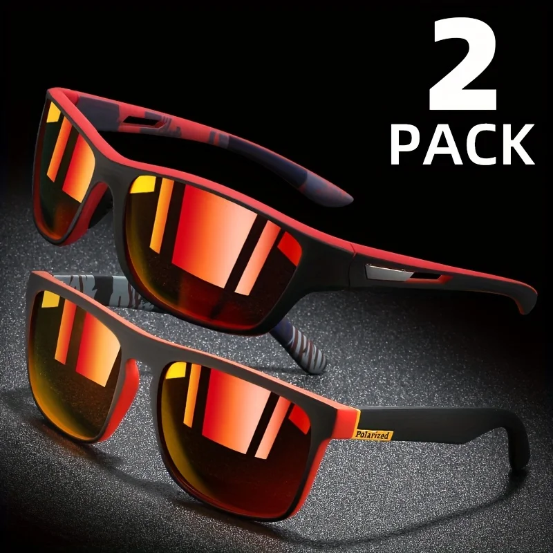 2PCS Polarized Couple Glass Set Fishing UV Protection Glasses Perfect for Outdoor Sports Travel Driving Sunglasses for Men Women