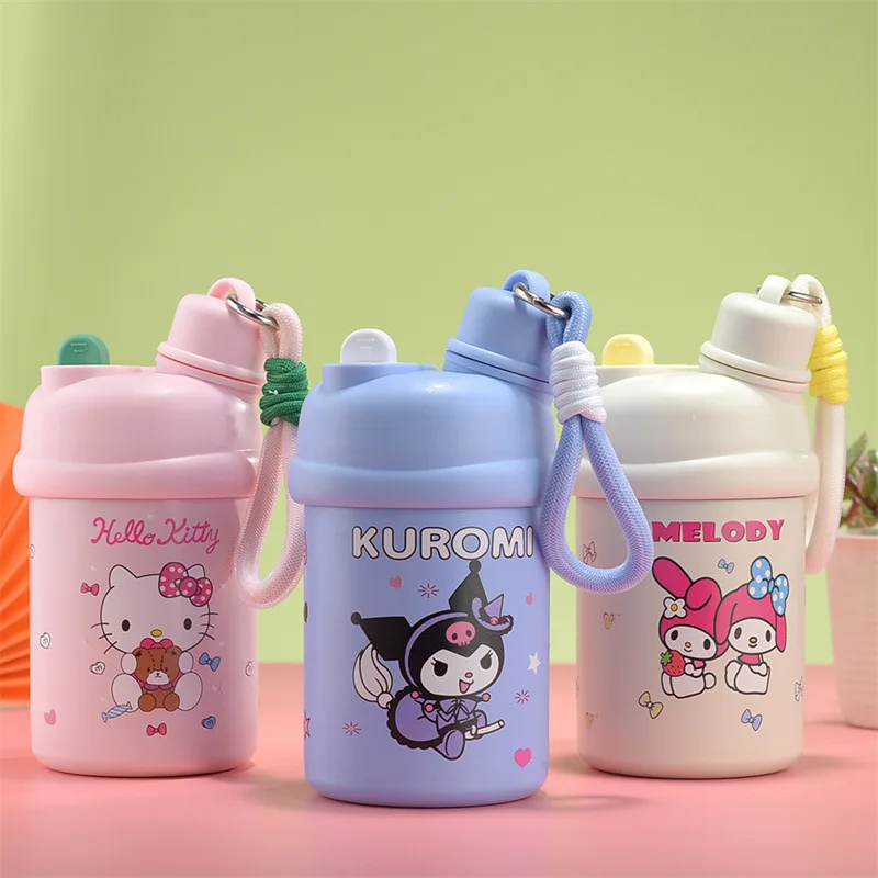 Sanrios Hellokitty Cartoon Insulation Cup Anime Kuromi Straw Cup Cute Pochacco Water Cup Home Office Portable Double Drink Cup