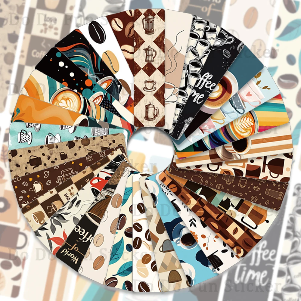 30PCS Retro Art Coffee Time Creative Bookmark Personalized Handbook Artistic Creative Material Ins Reading Paper Book Card Decal