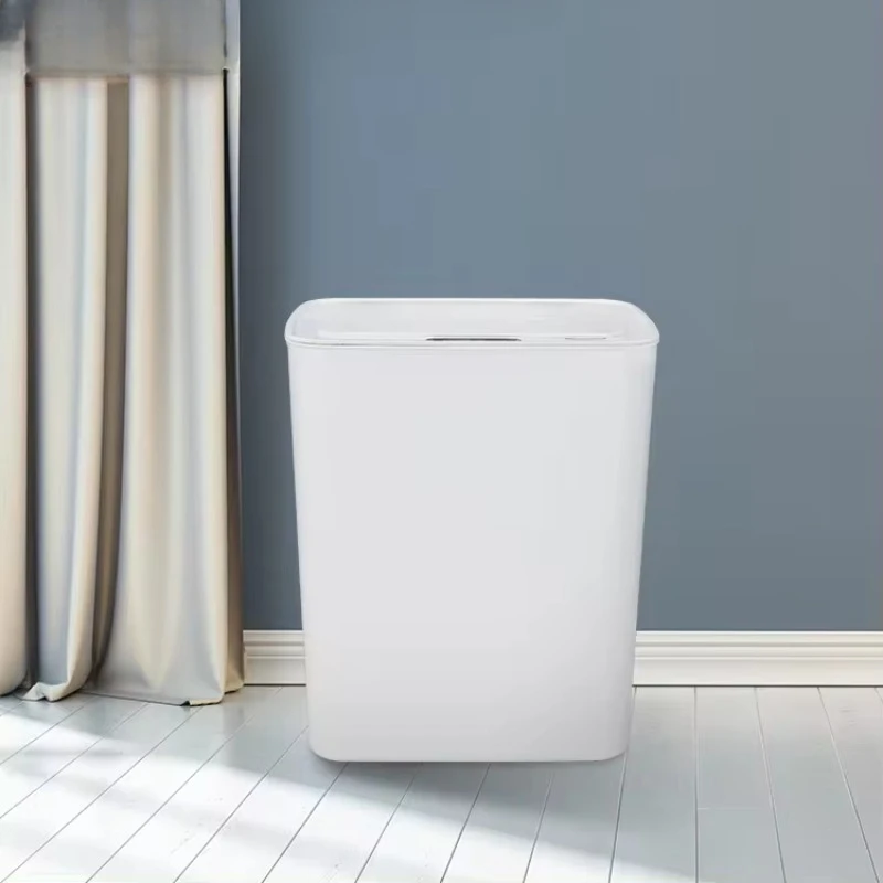 14L White Blue Kitchen Garbage Bin Trash Bin Toilet Bathroom Smart Sensor Garbage Bin Automatic Trash Can Smart Trash Can