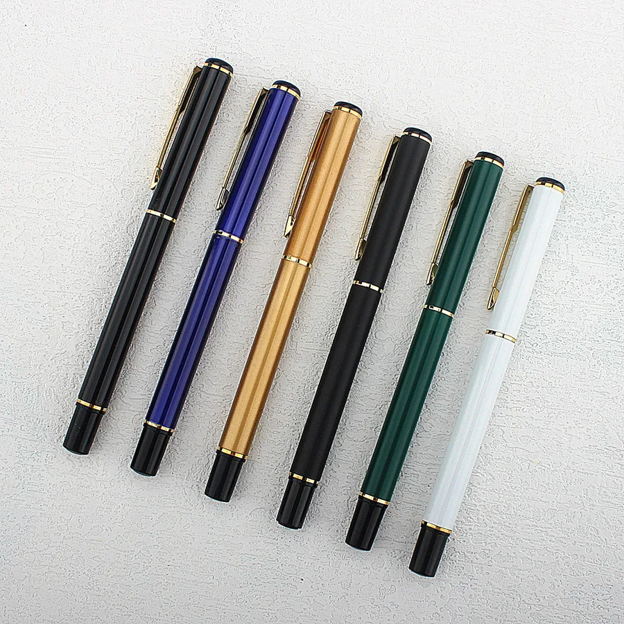 New 6PCS Luxury Business Writing Metal Ballpoint Pen Office Executive Roller Ball Pen Gift