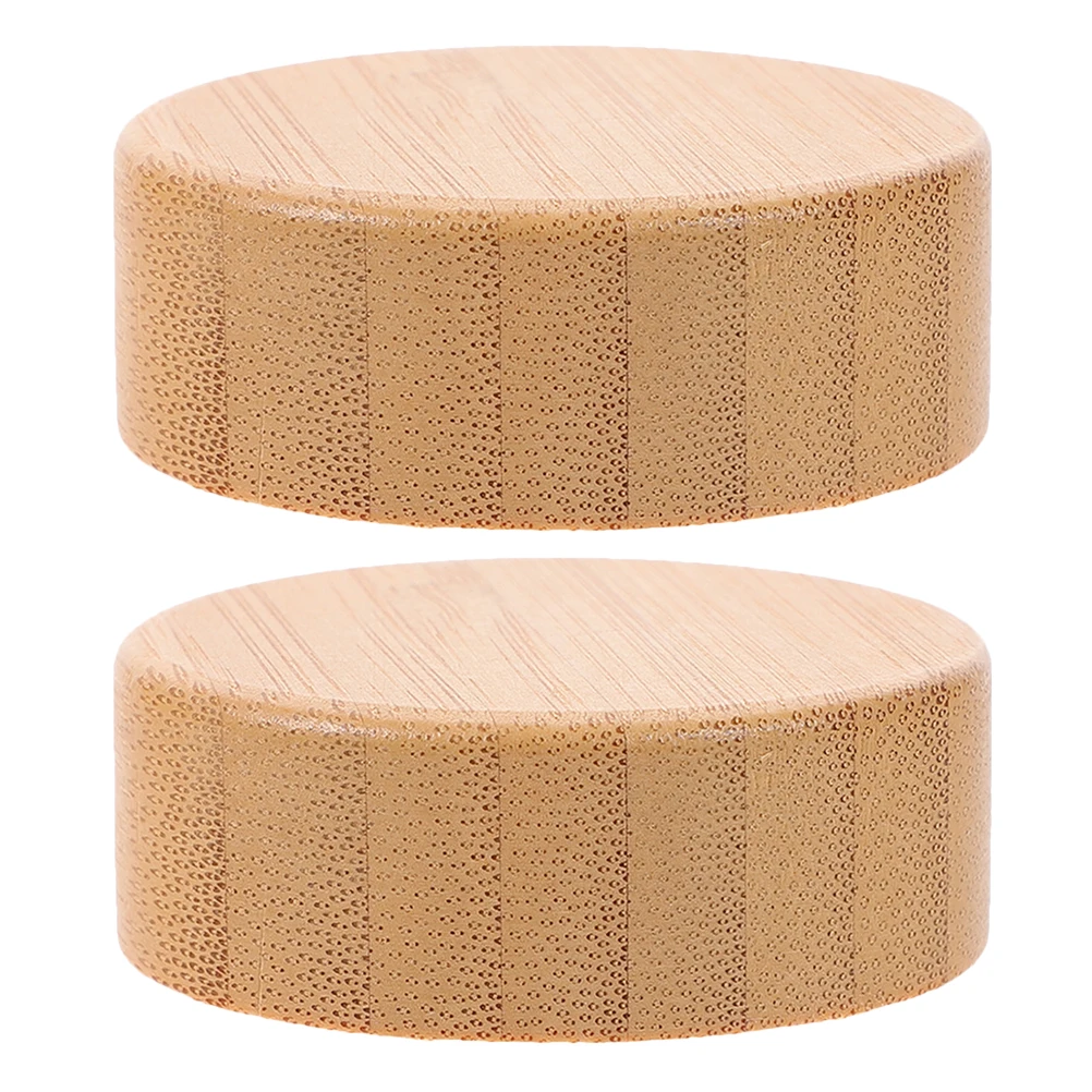 

2pcs Spice Jar Lids Bamboo Wood Glass Sealed Anti-Leakage Replacement Kitchen Bottle Covers Great Material Stylish Design