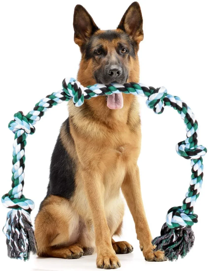 

KLYM-Giant Dog Rope Toy, Extra Large Dogs, Indestructible Dog Toy for Aggressive Chewers and Large Breeds, 42in Long, 6 Knot