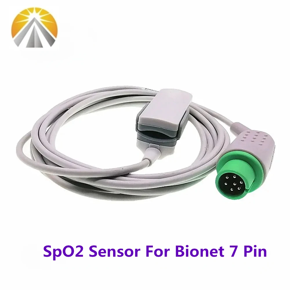 Round 7 Pin SpO2 Sensor Reusable for Bionet SpO2 Sensor BM3 BM5 BM7 Pulse Oximeter Heart Rate Probe Neonate Child Adult Vet Use