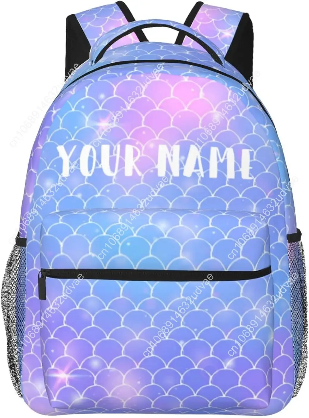 Personalized Backpack for  Custom Backpacks with Name for , Customized Fish Scales School Bookbag for Back to Sch