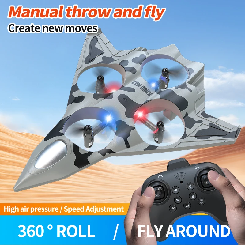 

Мини-дрон K800 с метательной летающей/360 ° Flip/Altitude Hold, радиоуправляемый самолет с дистанционным управлением 2,4G для начинающих, игрушка для трюков