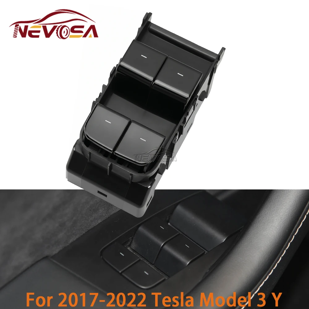 Power Window Control Switch For 2017 2018 2019 2020 2021 2022 Tesla Model 3 Y 1081037-02-G 1082037 Front Left Glass Buton