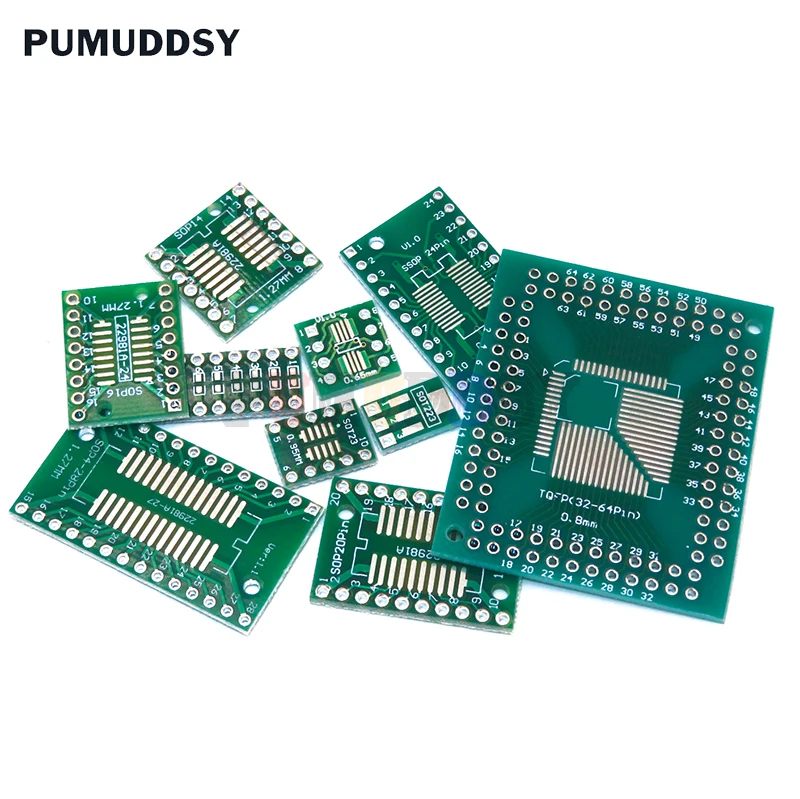 10piece PCB Board SMD Turn To DIP Adapter Converter Plate SOP 8/16/14/20/24/28P SOT89 SOT23 SOT223 TO DIP SOP/MSOP/TSSOP