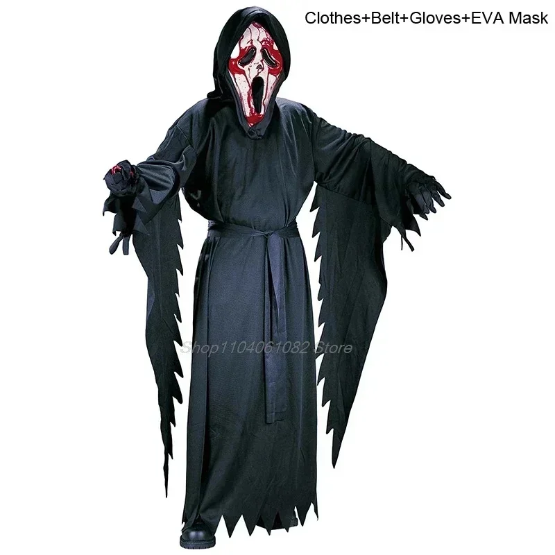 Halloween Bambini e adulti Vestire Colore nero Costume da urlo Spettacolo di feste di ballo Costumi cosplay horror e spaventosi