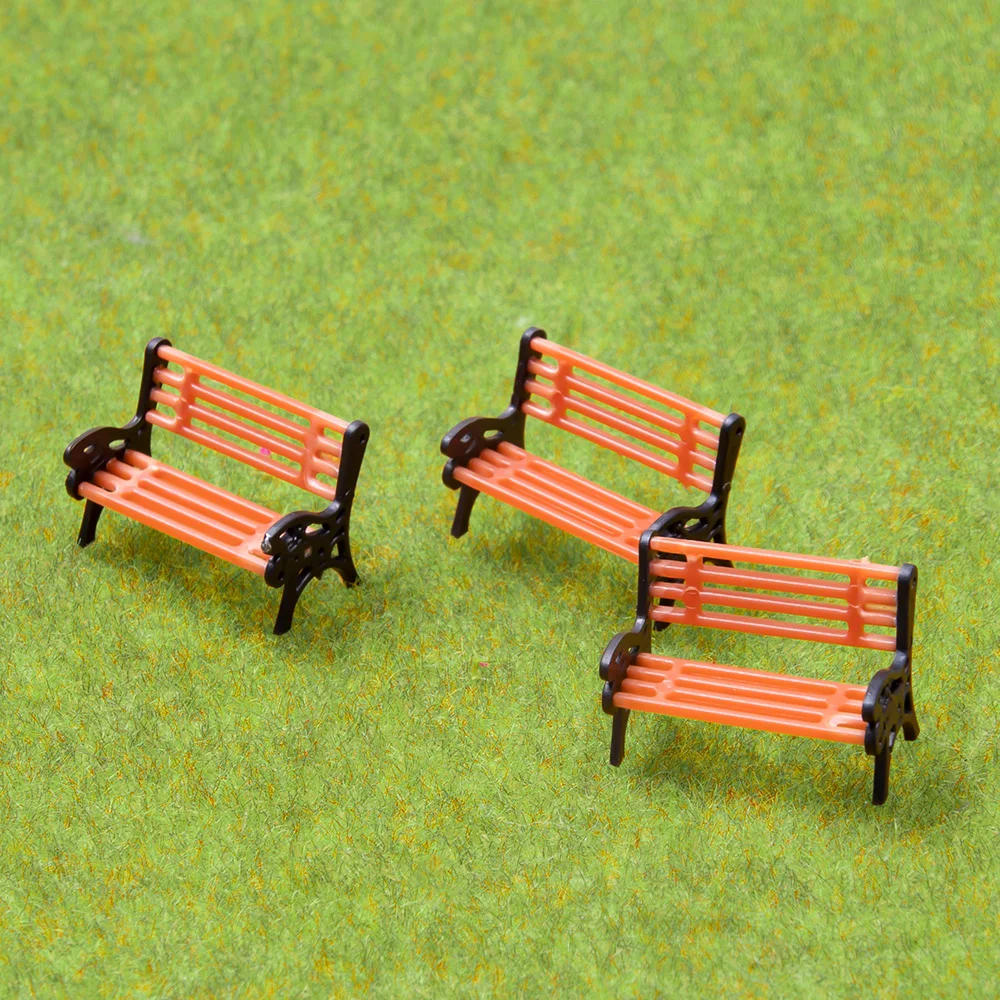 10PCS HO N Scale Model Chair Settee Toys Simulation Street Park Bench Chairs For Railway Railroad Garden Decor Craft Materials