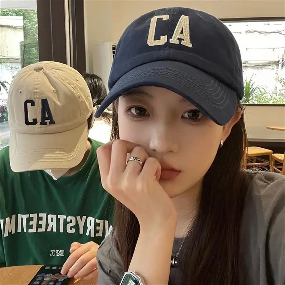 Fashion Simple Solid Color Letter Baseball Cap for Men Women Korean Summer Sunscreen Baseball Cap All-match Duck Tongue Hat