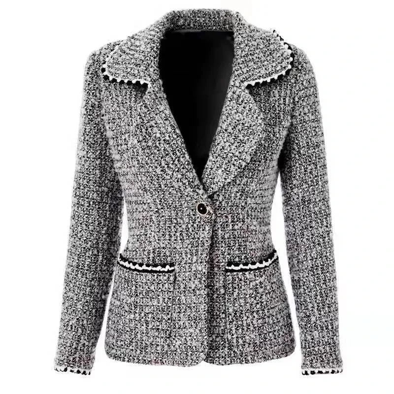 Woolen Coat Women\'s 2023 Early Spring Latest Western Style All-Match Short Women\'s Wool Suit Jacket Short Coat Female Blazer 888