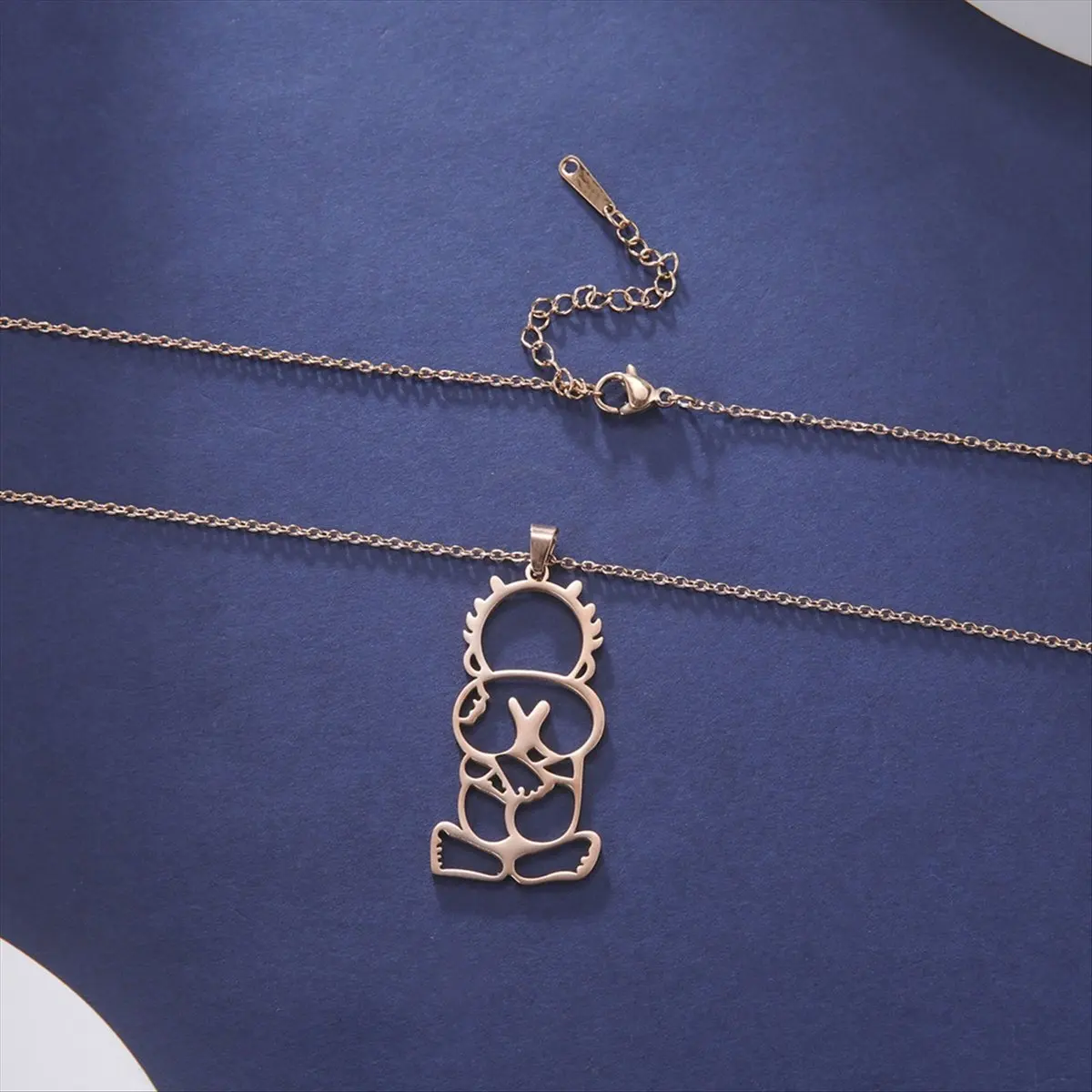 ABQR – collier avec pendentif en or Rose pour garçon, bijoux tendance de luxe, cadeau pour femmes et hommes